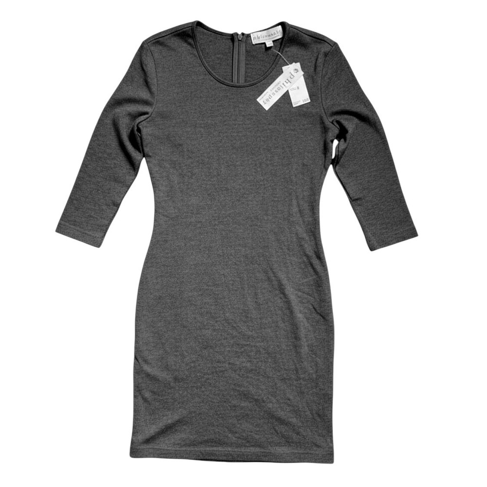 Philosophy Republic Clothing Grey 3/4 Sleeve Sheath Dress Size M NWT